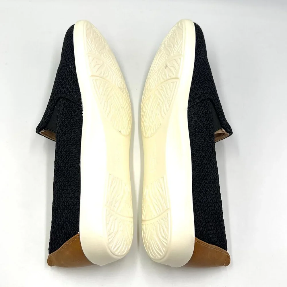 Life Stride Womens Size 6.5 Next Level Black Knit Slip On Comfort‎ Loafers Shoes